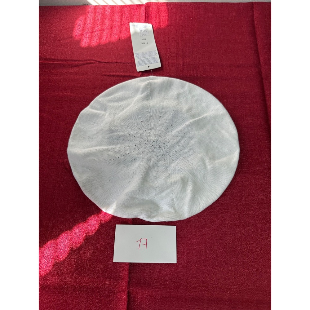Parkhurst SunGuard White Cotton Knit Beret Hat Style 30017 NWT